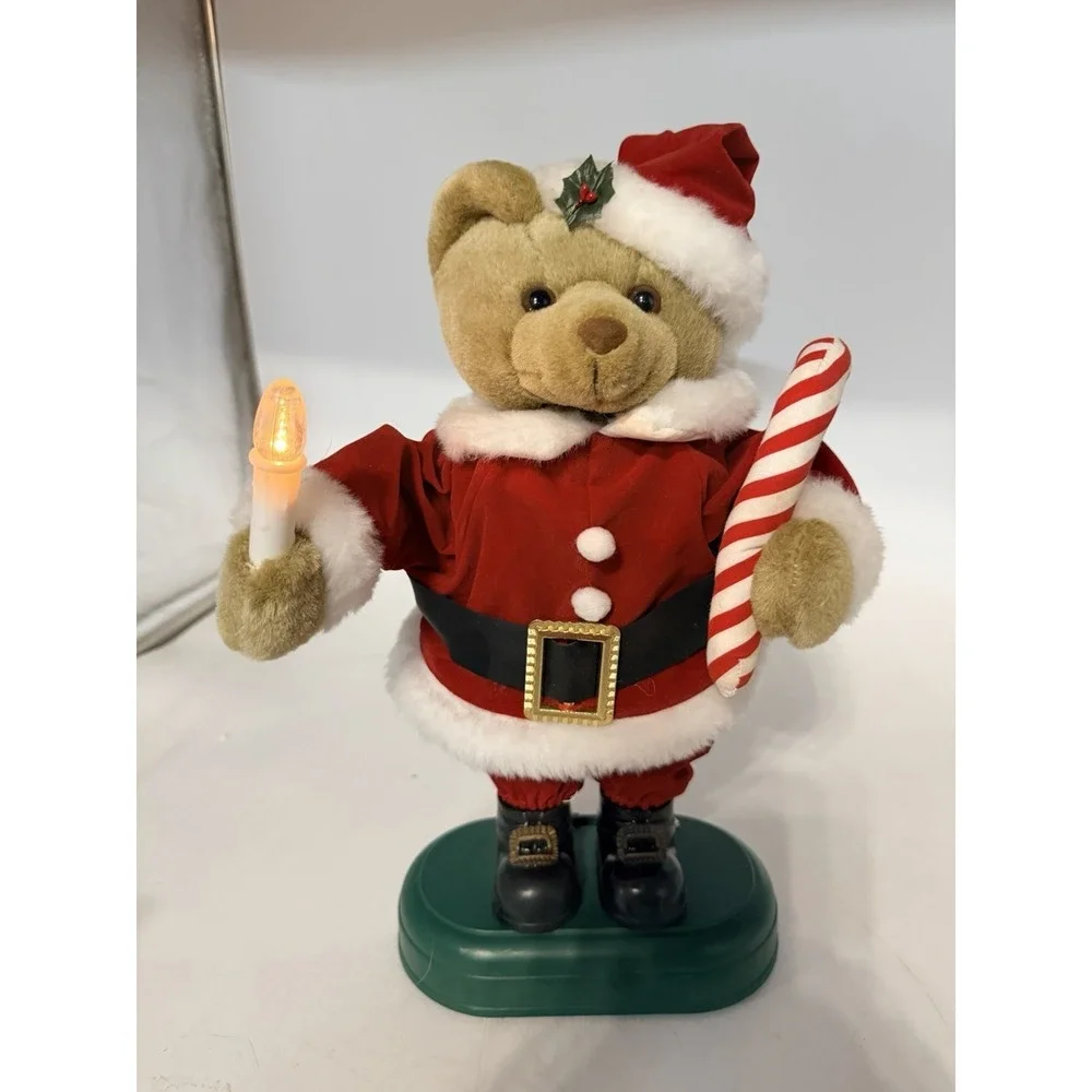 Vintage Avon Animated Plush Christmas Caroling SANTA BEAR: Music Light